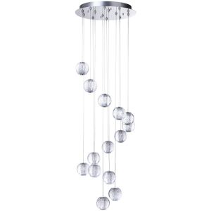 LITECRAFT Visconte Tutti Ceiling Pendant led 14 Light With Cut Glass Ball Shade - Chrome - Chrome