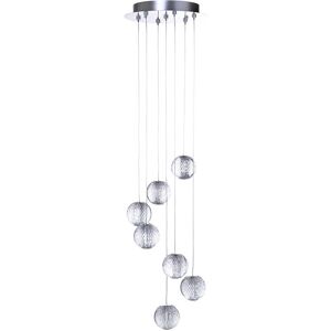 LITECRAFT Visconte Tutti Ceiling Pendant led 7 Light With Cut Glass Ball Shade - Chrome - Chrome