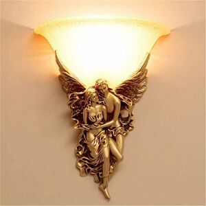 DENUOTOP Wall Lamp European Style Angel Wall Lamp Living Room Bedroom Creative American Style Wall Lamp Aisle Stair Wall Lamp Lamps Lighting with Remote