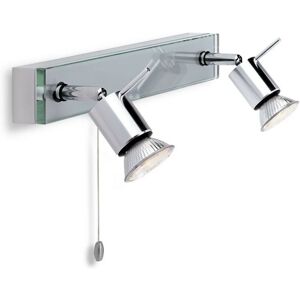 FIRSTLIGHT PRODUCTS Firstlight Aqua - 2 Light Switched Spotlights Bar Light Aluminium, Clear Glass, GU10