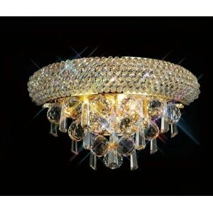 DIYAS Wall light Alexetra Small 2 gold/crystal bulbs