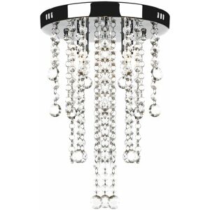 Berkfield Home - White Metal Ceiling Lamp with Crystal Beads