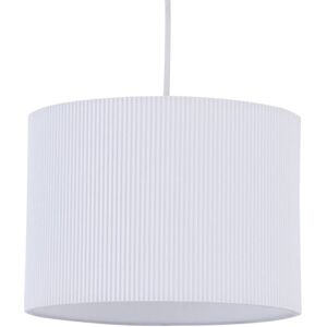 First Choice Lighting - White Pleated 33cm Pendant Lightshade - White pleated cotton