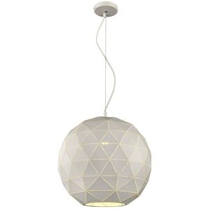 1 Light Large Ceiling Pendant White, E27 - Spring Lighting