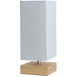 VALUELIGHTS Wood Table Lamp Natural Light Fabric Lampshade Usb Charger