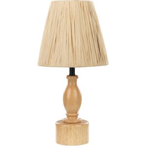 BELIANI Wooden Bedside Table Lamp with Paper Shade Natural Style Morona - Natural