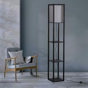 LIVINGANDHOME Living and Home Floo Lamp Wood Standing with Stoage Shelf