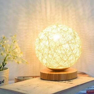 LANGRAY Wooden Table Lamp, Decorative Wooden Bedside Lamp usb Charger for Bedroom, Living Room, Bedside Table, End Table, Coffee Room, Baby Room (Gold)