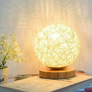 HOOPZI Wooden Table Lamp, Decorative Wooden Bedside Lamp usb Charger for Bedroom, Living Room, Nightstand, End Table, Coffee Room, Baby Room (Gold)