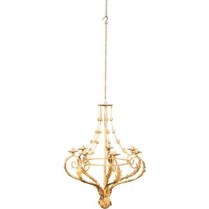 BISCOTTINI Wrought iron chandelier with antiqued cream finish