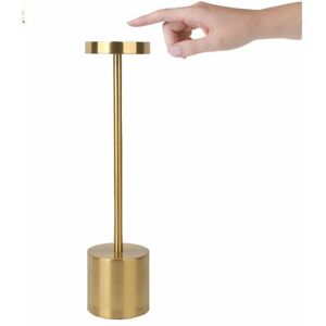 Dewdat - 1200mAh Rechargeable Aluminum usb Wireless led Table Lamp for Dining Room or Office (Local Gold)
