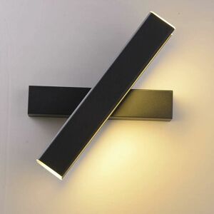 HOOPZI 12W led Wall Light Black Lamp Creative Design Indoor Lighting Almost 360 Degree Rotation Wall Lamp for Bedroom Living Room Office Hallway (Black)