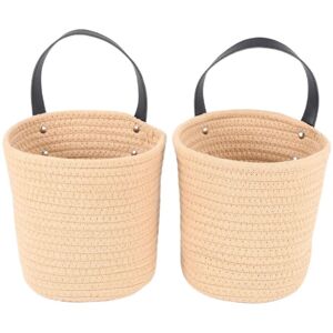 Tlily - 2 Pack Hanging Basket - 7.87 x 7 Inch Small Woven Fern Flower Plants,