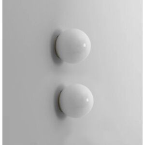 WOTTES 2-pack Modern Wall Lamp Indoor Wall Sconce Lights Glass Globe Wall Light Fixtures Glossy White Ceiling Light 5W Warm Light G9 Ø12cm