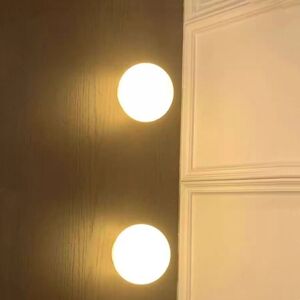 WOTTES 2-pack Modern Wall Lamp Indoor Wall Sconce Lights Glass Globe Wall Light Fixtures Matte White Ceiling Light 5W Warm Light G9 Ø18cm