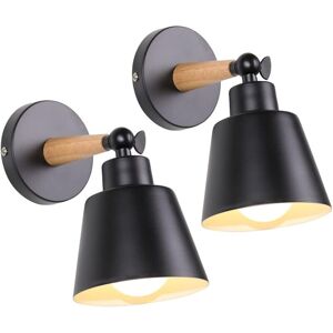 Linghhang - 2 Packs Vintage Industrial Wall Lights Ceiling Lamps E27 Adjustable Metal Indoor Wall Lamp Retro for Bedroom Kitchen Restaurant