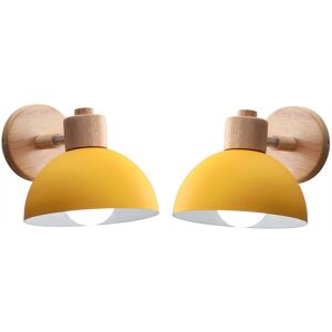 WOTTES 2Pcs Wall Lamp Modern Nordic Wall Light Black Wall Sconce for Kitchen Island Bar Cafe Yellow