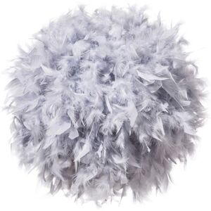 WOTTES Modern Ceiling Pendant Light Adjustable Hanging Lamp Indoor Chandelier Fluffy Feather Lamp Shade Grey