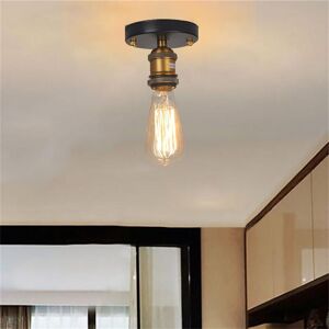 AXHUP 2pcs Ceiling Lighting Fitting Vintage, Retro Industrial Simple Ceiling Lamp E27 Bulb for Living Room Bedroom Hallway (Bronze)
