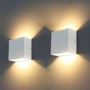AXHUP 2pcs led Wall Light 6W Modern Aluminum Wall Lamp Sconce Fixtures for Living Room Bedroom Outdoor (White, Warm White)