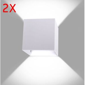 AXHUP 2pcs led Wall Light Indoor Modern 12W Aluminum Wall Lamp Sconce Fixtures for Living Room Bedroom (White, Cool White)
