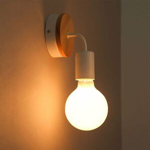 Axhup - 2pcs Modern Wall Light E27 Indoor Nordic Style Wall Lamp Simple Wall Sconce Wall Lamp White