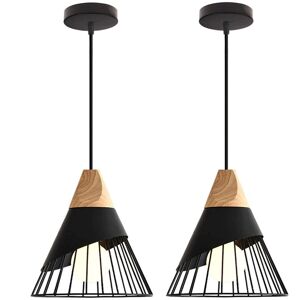 AXHUP 2pcs Pendant Lighting, Modern Hanging Ceiling Lamp in Badminton Shape, Creative Chandelier with Lampshade E27 Edison for Kitchen Island Dining Room