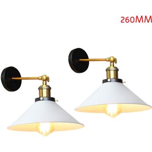 AXHUP 2pcs Wall Light Vintage, Industrial Indoor 240° Adjustable Retro E27 Wall Sconce for Living Room Bedroom Restaurant Loft, Ø26mm White