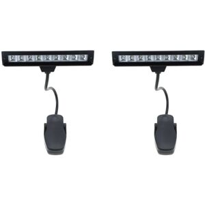 Tlily - 2X 9 LEDs led Reading Lamp Reading Light Desk Clip Lamp for Piano Music Score Stand Black