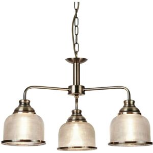 Searchlight Bistro - 3 Light Multi Arm Ceiling Pendant White, Antique Brass, E27