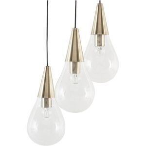 Beliani - Modern Cluster Pendant Lamp 3-Light Clear Glass Kitchen Island Brass Vesle