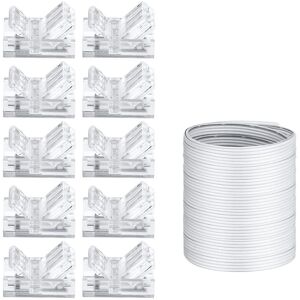 Tlily - 32.8Ft rgb Extension Cable Wire Cord 4 Pin, 10 mm led Light Strip Connectors, for