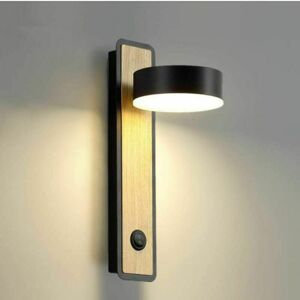 DEWDAT 360° 2W Wall Sconce Indoor led Rotatable Dimmable Modern Wall Lamp Wall Light Tricolor Lighting for Bedroom Study Bed Hallway Living Room Hotel