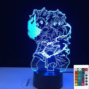 Héloise - 3D Illusion Lamp Led Night Light Night Gon And Killua Figure Anime Hunter x Hunter For Kid Bedroom Decor Child Gift Hxh Bedside Kids Room