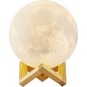 Longziming - 3D Moon Lamp, led Night Light Touch Luna Lamp 3 Colors, 15cm/5.9inch Diameter, usb Rechargeable Moon Night Light for Bedroom Living Room