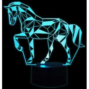 Memkey - 3D Optical Illusion Lamp, led Night Light for Kids, 3D Horse Lamp, 7 Changing Colors, Touch Bedside Lamp, Bedroom Decoration, Horse Lamp