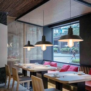 AXHUP 3pcs Industrial Pendant Light Vintage Black Metal Dome Ceiling Lamp Shade Hanging Chandelier for Living Room Kitchen Island Restaurant
