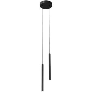 Wottes - led Industrial Pendant Light Metal Ceiling Lamp Black Hanging Lamp Cylindrical Long Tube Chandelier Three-Color Variable Light