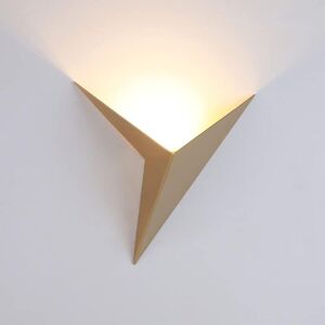 Tonchean - 3W led Indoor Wall Light, Creative Triangle Gold Wall Lamp 3000K Warm White Modern Metal Wall Sconce for Bedroom Living Room Staircase