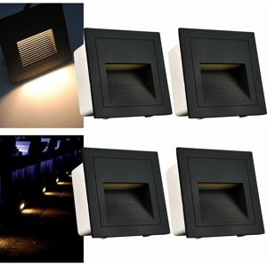 TINOR 3W led Recessed Wall Sconce Stair Lights Step Lights (Warm White) Bedside Lamp Aluminum Lighting and Decorative Lights IP65 Waterproof / Set of Four