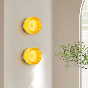 WOTTES 5W led Wall Light Modern Wall Lamp Orange Round Shaped Sconce Wall Light Warm White Light 2Pcs