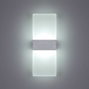 HOOPZI 6W Indoor led Wall Light 6000K Cool White Acrylic Wall Lamp Modern Design Size: 29x11CM Used to decorate living room bedroom hallway staircase study