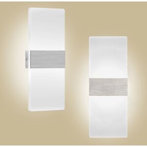 TONCHEAN 6W Indoor Wall Light Brushed Silver White Indoor Wall Lamp ac 85-265(V), Modern Acrylic Light for Hallway, Bedroom, Staircase, Decorative Lights Lamp