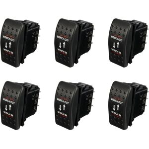 Tlily - 6X 12V 20A Winch In Out on-off-on Rocker Switch 7 Pin Red led