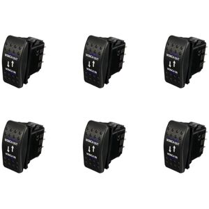 TLILY 6X 12V 20A Winch in Winch Out on-off-on Rocker Switch 7 Pin led Blue