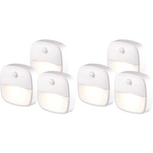 Tlily - 6X Indoor Motion Sensor Light,Battery Operated led Night Light, Automatic Stair Night Light for Hallway