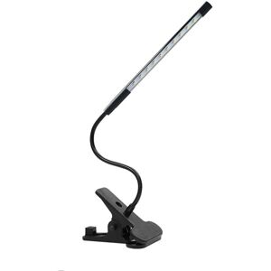 LINGHHANG Adjustable LED Reading Light, Small Table Lamp, USB Bedside Clip-on Lamp, Suitable for Desk, Headboard, Workbench, Music Stand (Black)