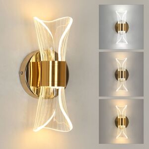 Comely - led Wall Light Indoor 12W Modern Dimmable Wall Lamp, Acrylic Metal Lighting, Gold Fixture for Living Room Hallway Bedroom Bathroom Staircase