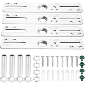 AlwaysH 4-inch Ceiling Light Fixture Mounting Kit, 4 Pieces, Universal Crossbar for Chandeliers and Wall Sconces, Silver