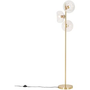 QAZQA Art Deco Floor Lamp Gold with Glass 3-Light - Ayesha